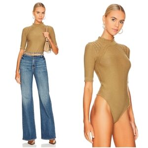 NWT Free People Revolve Winter Warmer Solid Bodysuit in Tropical Nut Small